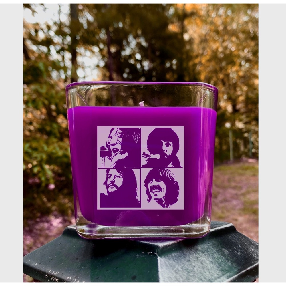 Beatles Let it Be Etched Glass Candle